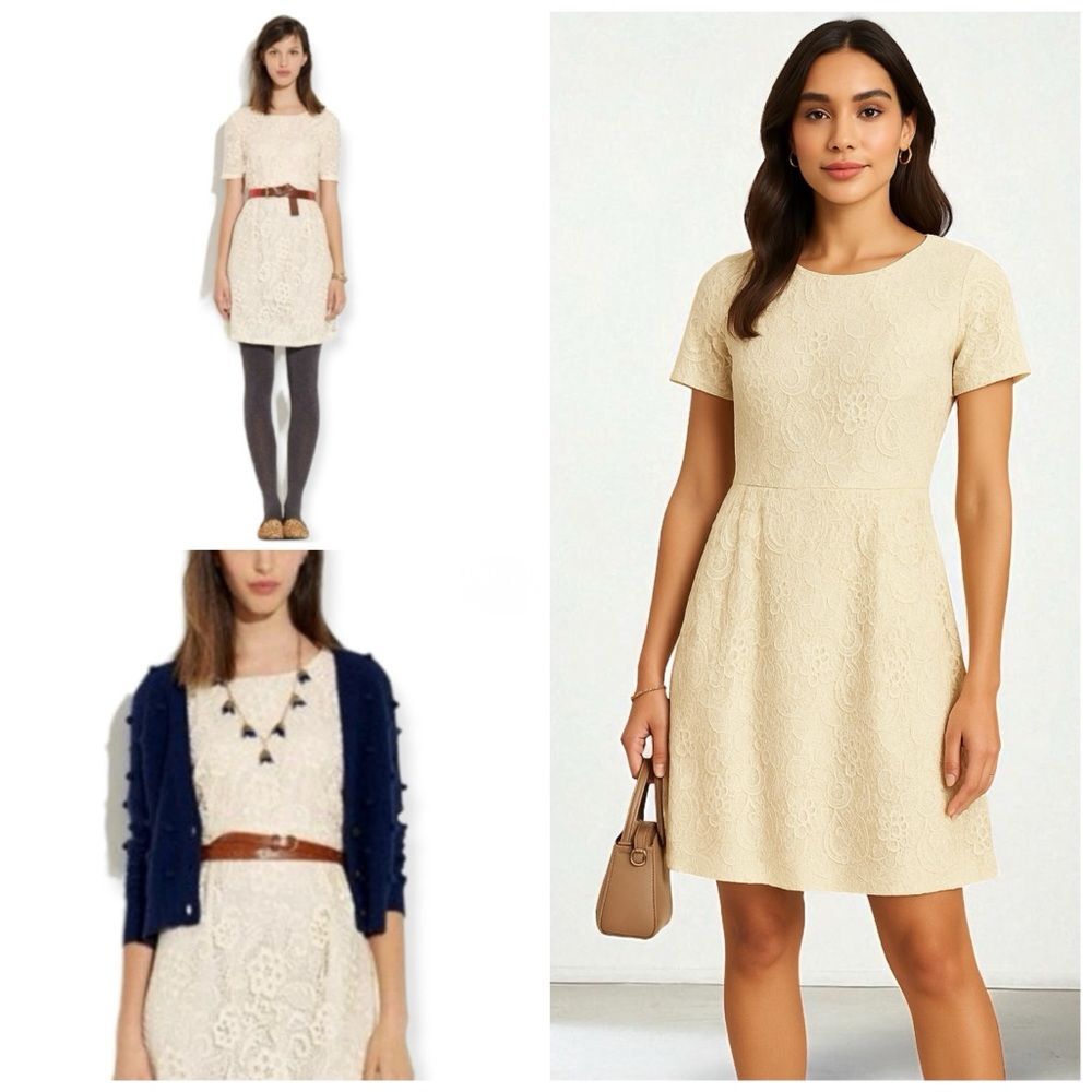 Madewell Broadway & Broome Birdcage Lace Dress in Ivory